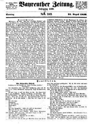 Bayreuther Zeitung Sonntag 31. August 1856