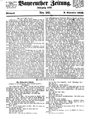 Bayreuther Zeitung Mittwoch 3. September 1856