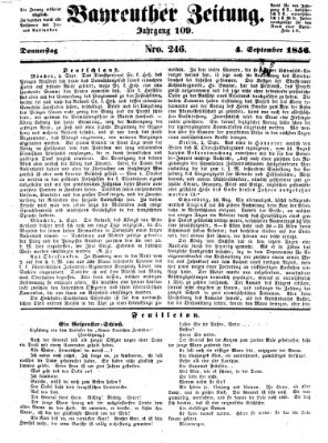 Bayreuther Zeitung Donnerstag 4. September 1856