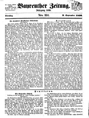 Bayreuther Zeitung Dienstag 9. September 1856