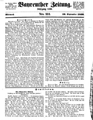 Bayreuther Zeitung Mittwoch 10. September 1856