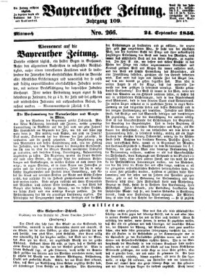 Bayreuther Zeitung Mittwoch 24. September 1856