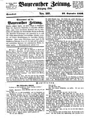 Bayreuther Zeitung Samstag 27. September 1856