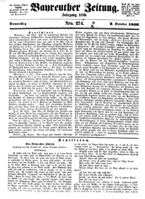 Bayreuther Zeitung Donnerstag 2. Oktober 1856