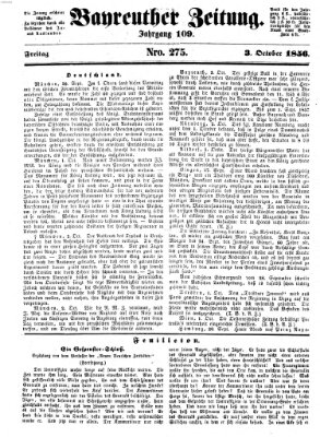 Bayreuther Zeitung Freitag 3. Oktober 1856