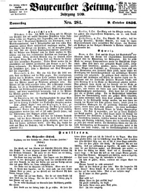 Bayreuther Zeitung Donnerstag 9. Oktober 1856