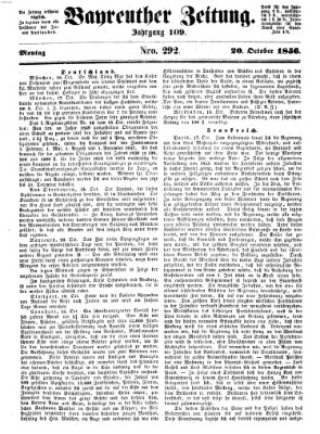 Bayreuther Zeitung Montag 20. Oktober 1856