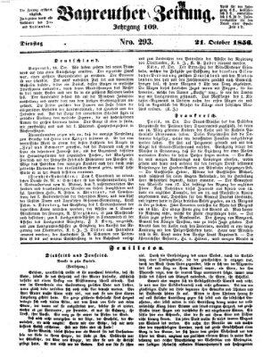 Bayreuther Zeitung Dienstag 21. Oktober 1856