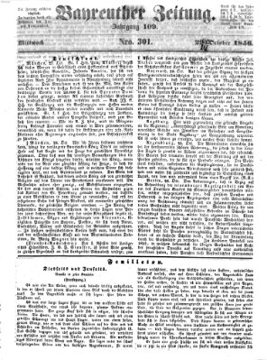 Bayreuther Zeitung Mittwoch 29. Oktober 1856