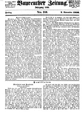 Bayreuther Zeitung Freitag 7. November 1856