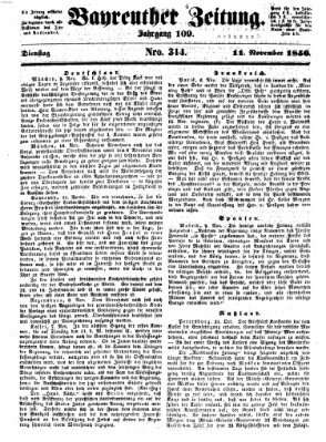 Bayreuther Zeitung Dienstag 11. November 1856