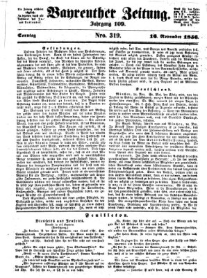 Bayreuther Zeitung Sonntag 16. November 1856