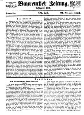 Bayreuther Zeitung Donnerstag 27. November 1856