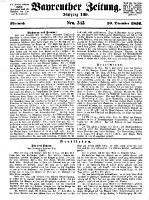 Bayreuther Zeitung Mittwoch 10. Dezember 1856