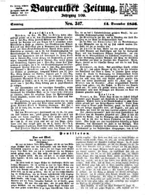 Bayreuther Zeitung Sonntag 14. Dezember 1856