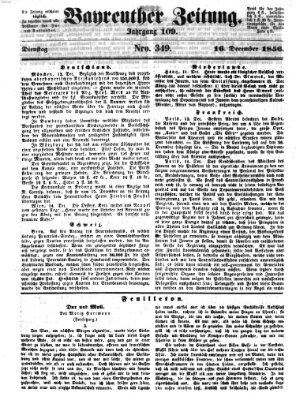 Bayreuther Zeitung Dienstag 16. Dezember 1856