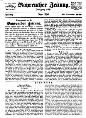 Bayreuther Zeitung Dienstag 23. Dezember 1856