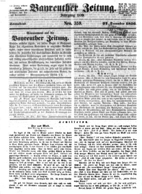 Bayreuther Zeitung Samstag 27. Dezember 1856