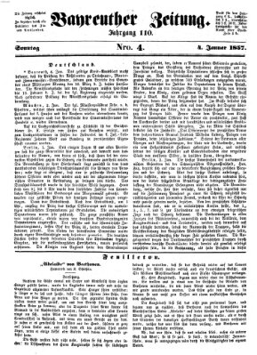 Bayreuther Zeitung Sonntag 4. Januar 1857