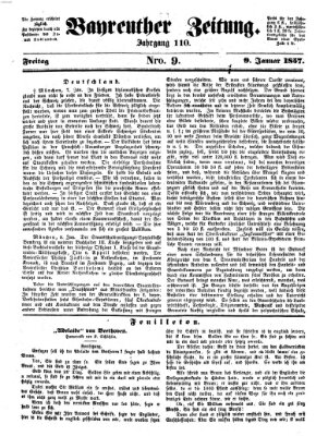 Bayreuther Zeitung Freitag 9. Januar 1857