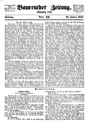 Bayreuther Zeitung Sonntag 18. Januar 1857