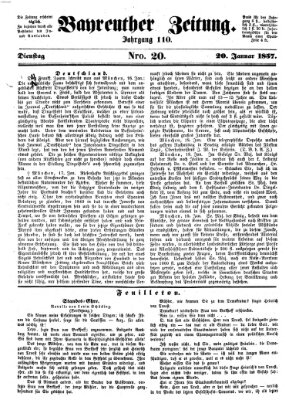 Bayreuther Zeitung Dienstag 20. Januar 1857