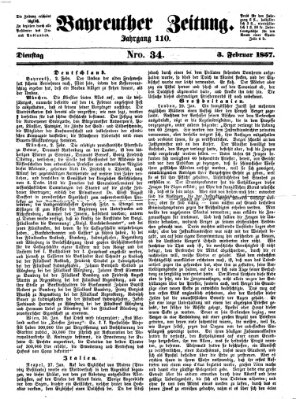 Bayreuther Zeitung Dienstag 3. Februar 1857