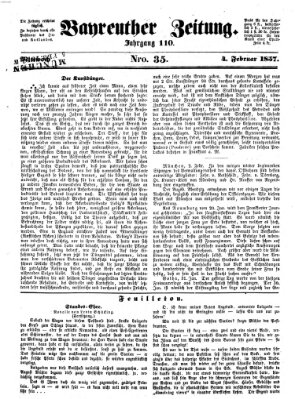 Bayreuther Zeitung Mittwoch 4. Februar 1857