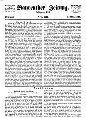 Bayreuther Zeitung Mittwoch 4. März 1857