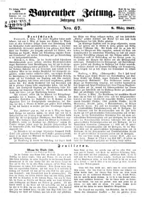 Bayreuther Zeitung Sonntag 8. März 1857