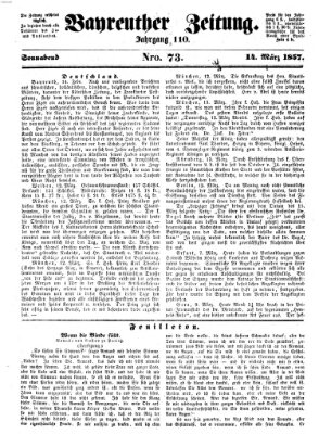 Bayreuther Zeitung Samstag 14. März 1857