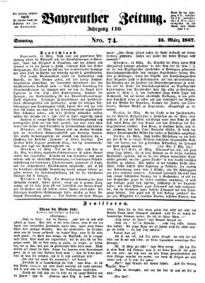 Bayreuther Zeitung Sonntag 15. März 1857