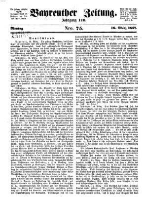 Bayreuther Zeitung Montag 16. März 1857