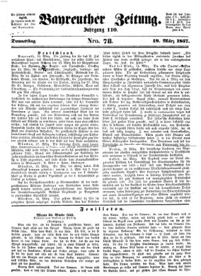 Bayreuther Zeitung Donnerstag 19. März 1857