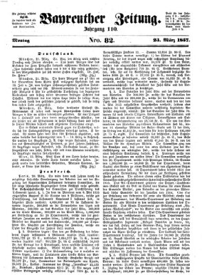 Bayreuther Zeitung Montag 23. März 1857