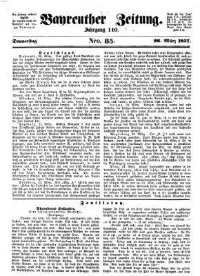 Bayreuther Zeitung Donnerstag 26. März 1857