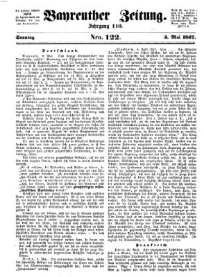 Bayreuther Zeitung Sonntag 3. Mai 1857