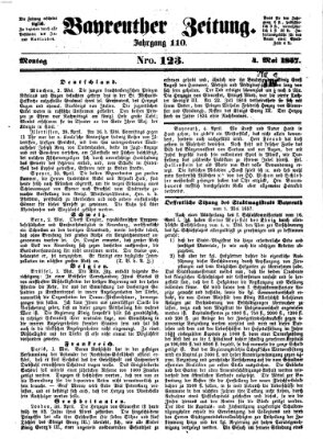 Bayreuther Zeitung Montag 4. Mai 1857