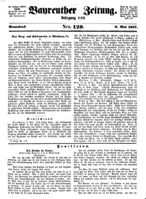 Bayreuther Zeitung Samstag 9. Mai 1857