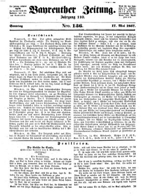 Bayreuther Zeitung Sonntag 17. Mai 1857