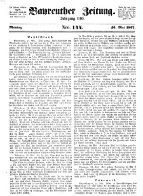 Bayreuther Zeitung Montag 25. Mai 1857