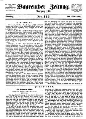 Bayreuther Zeitung Dienstag 26. Mai 1857