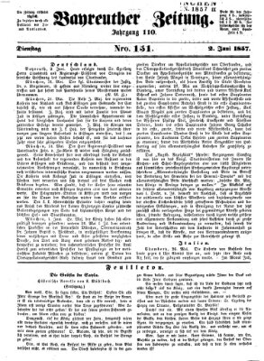 Bayreuther Zeitung Dienstag 2. Juni 1857