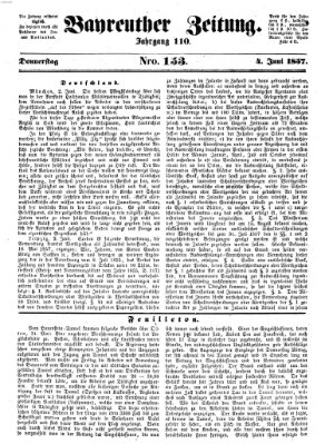 Bayreuther Zeitung Donnerstag 4. Juni 1857