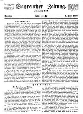 Bayreuther Zeitung Sonntag 7. Juni 1857