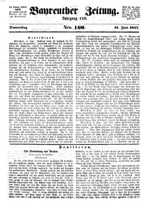 Bayreuther Zeitung Donnerstag 11. Juni 1857