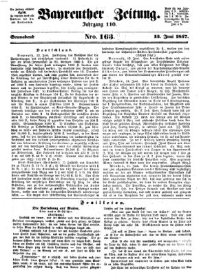 Bayreuther Zeitung Samstag 13. Juni 1857