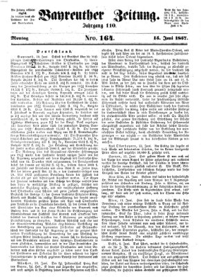 Bayreuther Zeitung Montag 15. Juni 1857