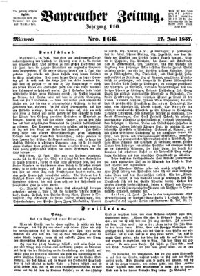 Bayreuther Zeitung Mittwoch 17. Juni 1857