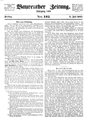 Bayreuther Zeitung Freitag 3. Juli 1857